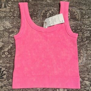 Zenana Vibrant Pink Ribbed Tank Top